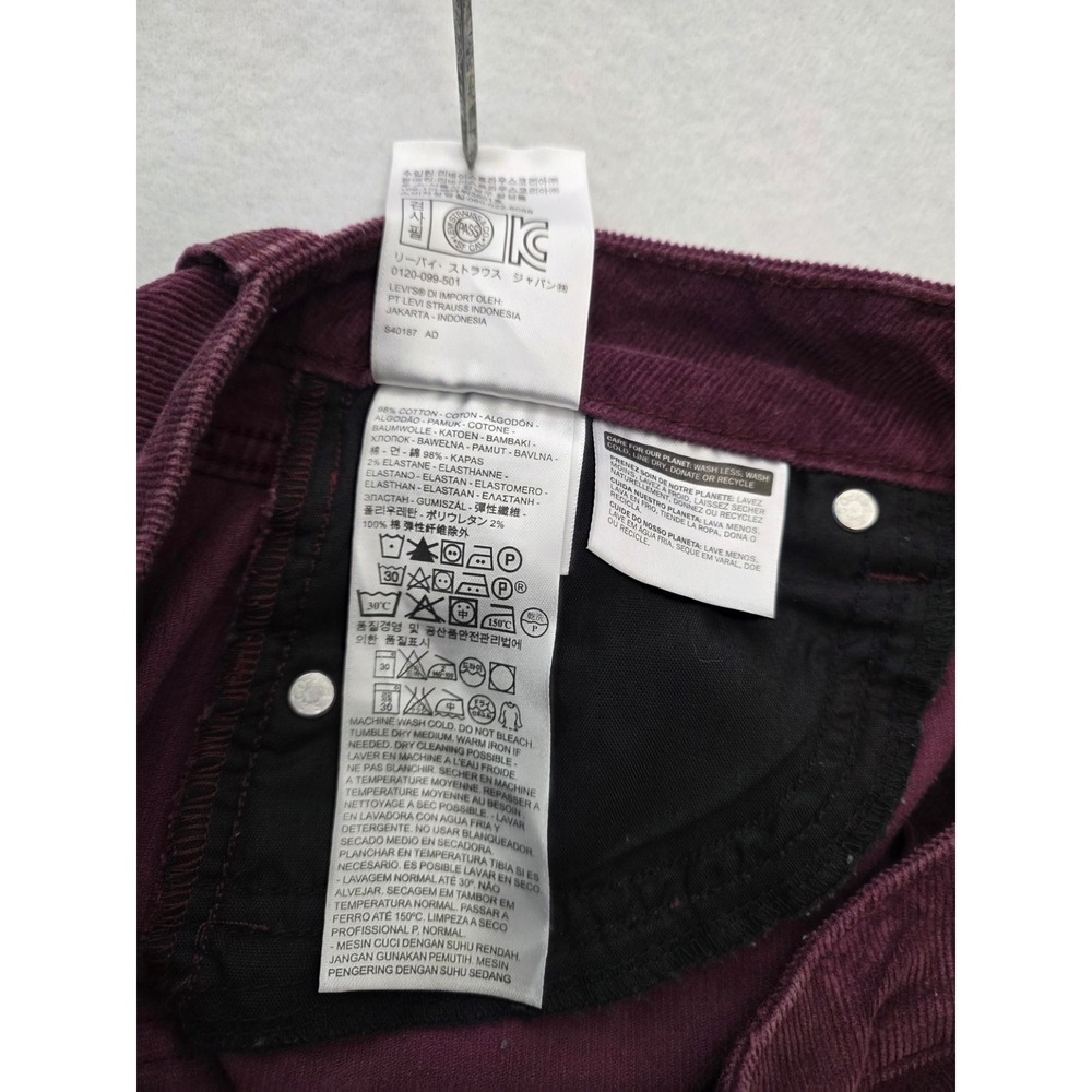 Levi's Corduroy Leggings Slim 29 Burgundy Purple Indie Boho - Picture 9 of 10